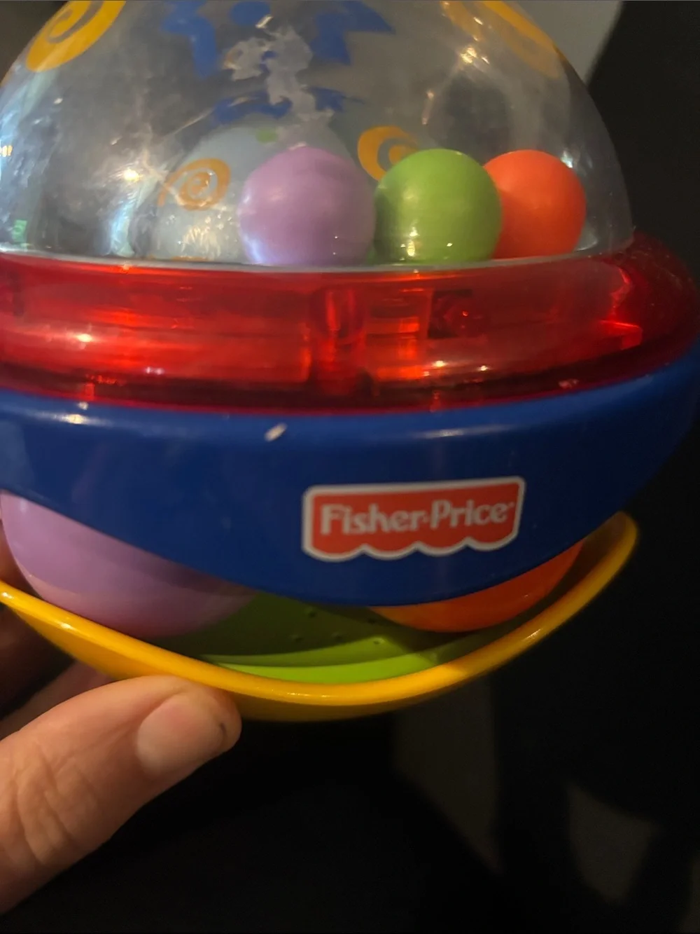 Vintage Fisher-Price Blue & Red Light-Up Spinning Toy for Kids